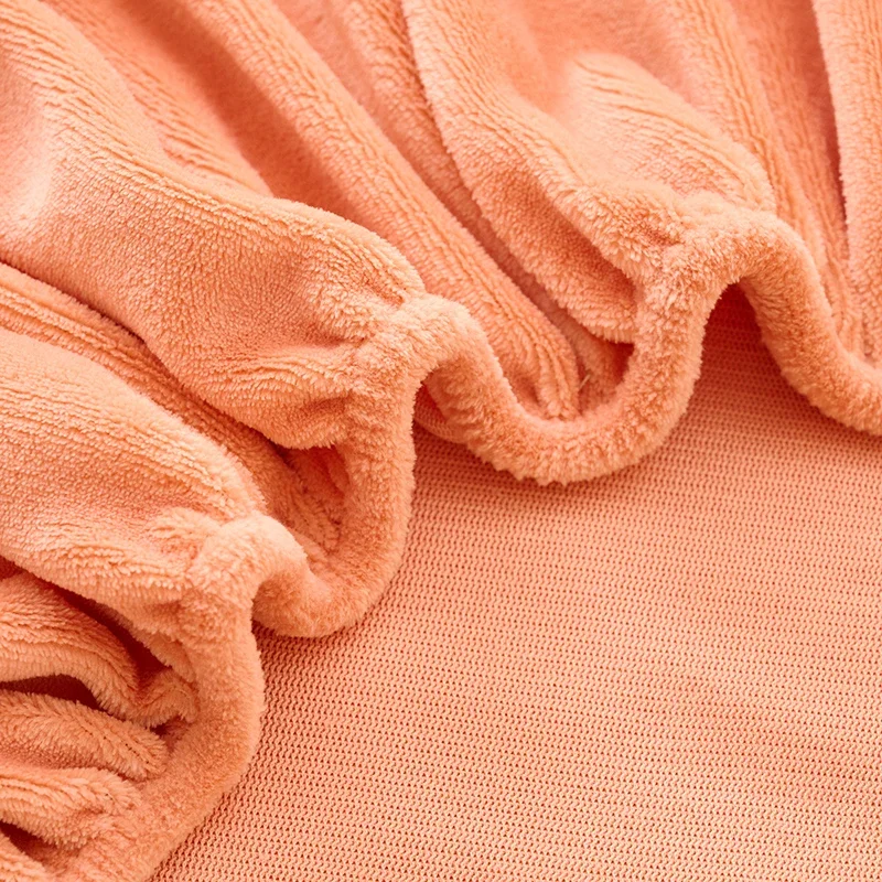New Milk Velvet Solid Color Single Product Bed Hat Thickened Warm Double Bedspread 150x200 200x220 with Elastic Mattress Cover 6