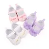 0-18months Baby Girls Bowknot Flats Soft Sole Shoes Non-Slip Princess Wedding Dress Walking Shoes For Newborn Girls 1