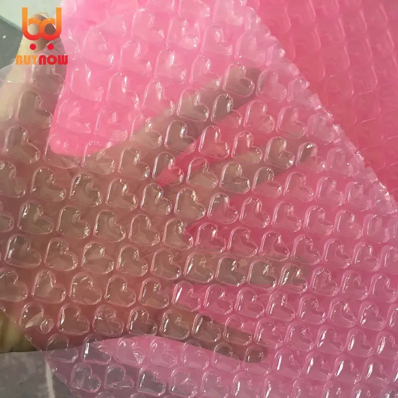 20cmx5m Pink Heart-shape mini Air Bubble Roll Party Favors And Gifts  Packing Foam Roll Wedding