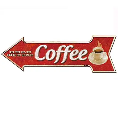 

Kalynvi Coffee Signs Arrow Metal Signs for Wall Decoration 4x16INCH