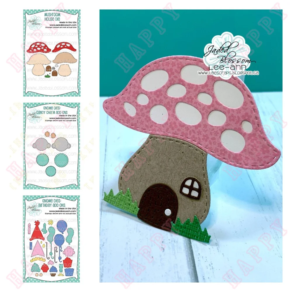 

Mushroom House Birthday Candy Charm Add Ons 2022 New Metal Die Molds Scrapbook Making Cutting Crafts Diy Greeting Card Handmade