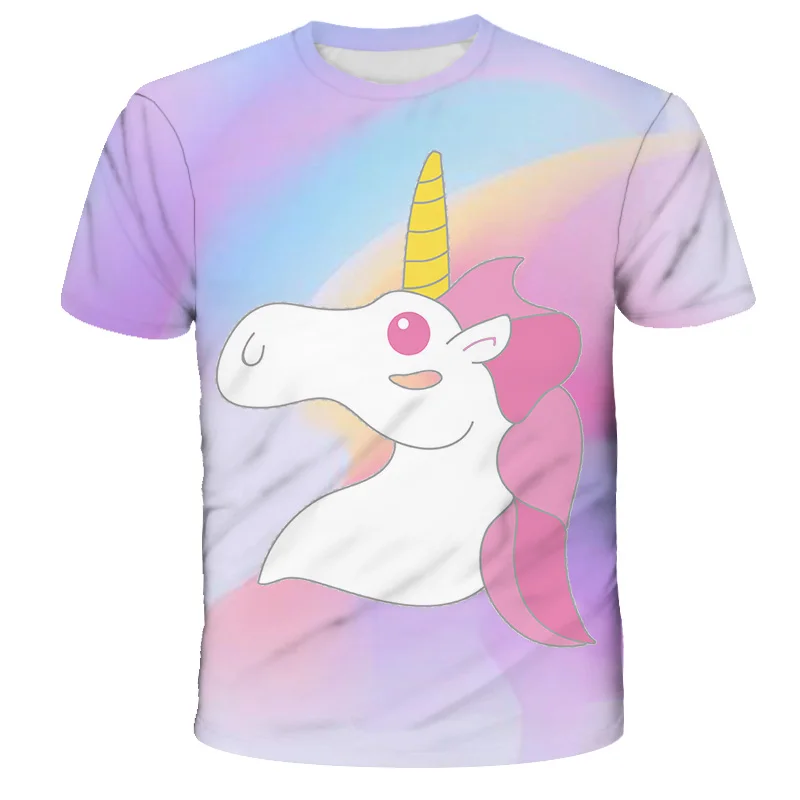 custom tee shirts Baby Girls TShirts New Summer Tops Unicorn T shirts Kids Cartoon Tee Children t shirts for Girls Short Sleeve Girls 3D TShirts funny t shirts