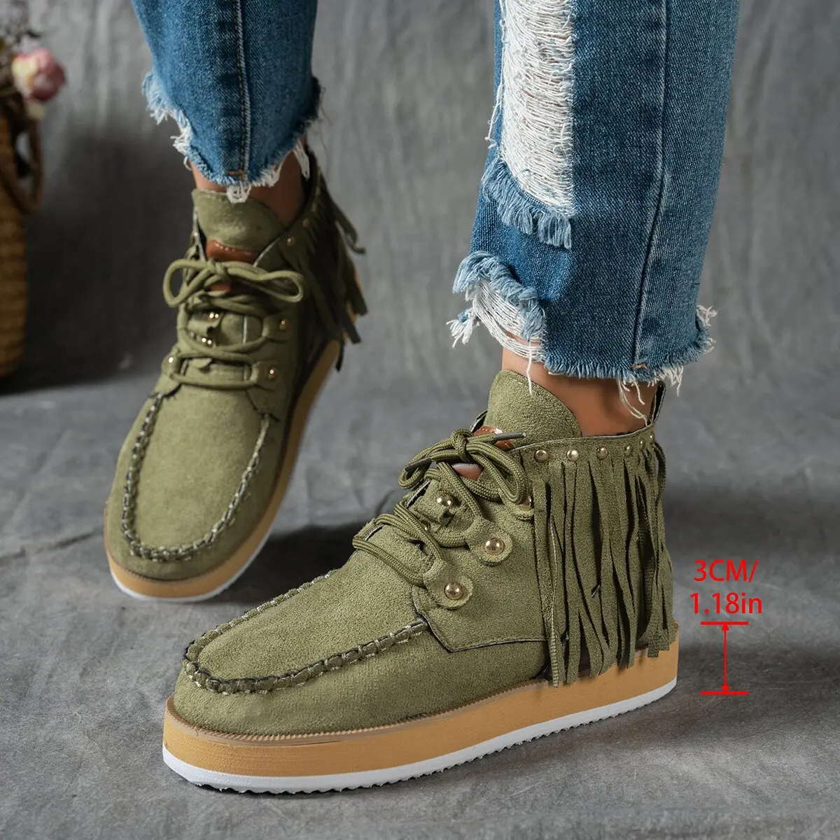 Fashionable New Round Toe Comfortable Thick Sole Non Slip Casual Short Boots Winter Suede Plus Size Horse Boots for Women