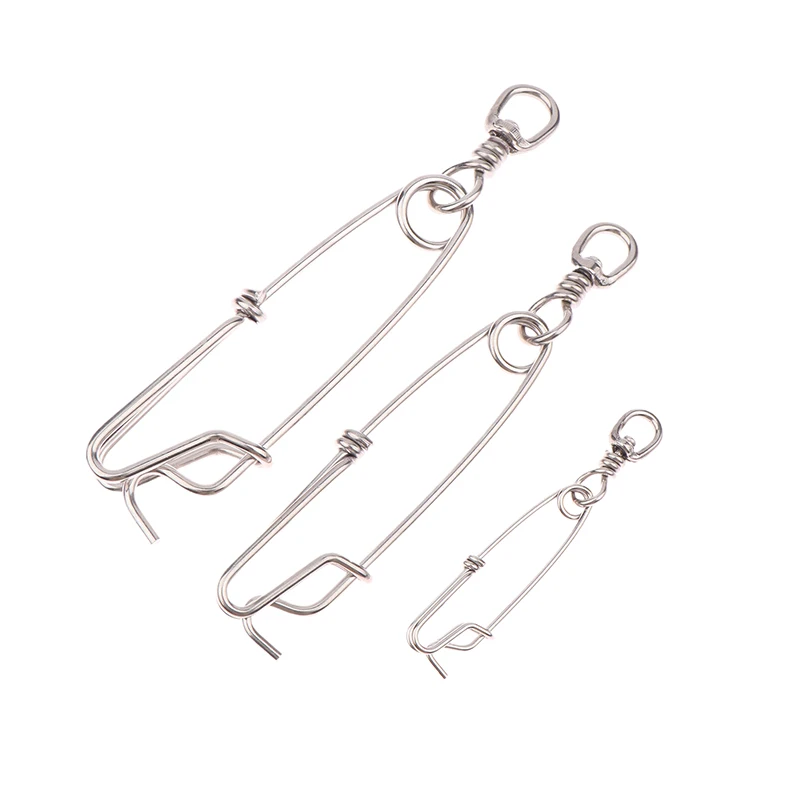 1Pc Stainless Steel Ring Tuna Fishing Clip Snap With Swivel Ring Connector For Spearfishing Long Line Fishing Accessories