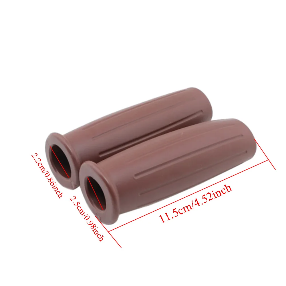 thumbnail image 2 of Vintage Coke Bottle Style Soft Rubber Handlebar Grips - Black, 25.4mm, Retro Motorcycle Grips (Pair) 2 of 10