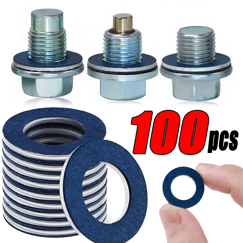 Car Replaceable Parts Engine Oil Pan Aluminium Sealing Gasket Threaded Oil Drain Plug Gasket Wear Parts Automotive Accessories oil drain pan,car screw gasket