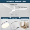 IRALAN Ceiling Fan With Light, 6-speed choice, Reversible DC motor, 3CCT, Dimmable, Whisper, Easy Install, black/White/Wood 6