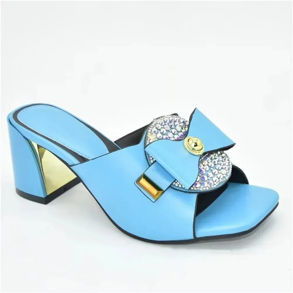 Latest African Party Shoes Decorated with Rhinestone Plus Size