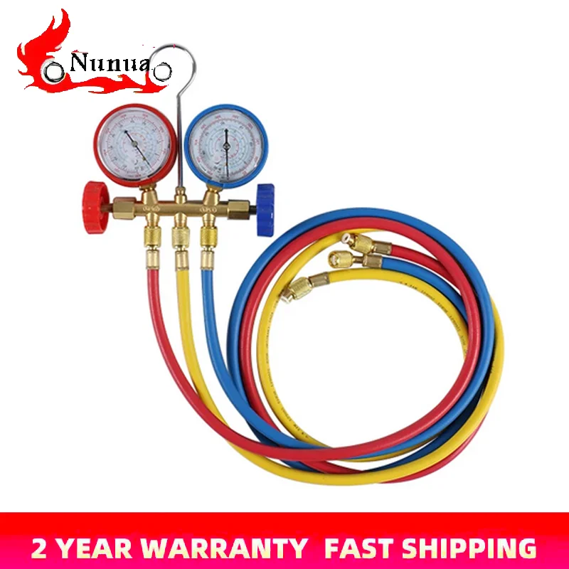 

Car Air Conditioning Tools Refrigerant Filler Manifold Gauge Set With Hose And Hook For R410A R134A Air Condition Refrigeration