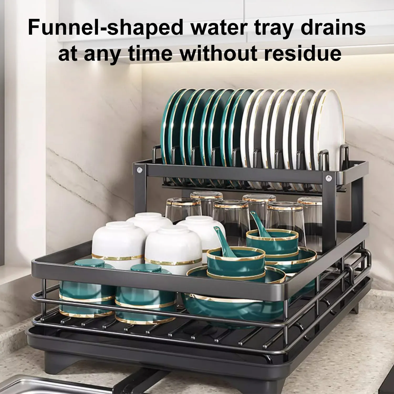 Household Multifunctional Bowl Rack Stainless Steel Shelf Storage Drain Rack Tableware Storage Box Cupboard Kitchen Dish Rack 4