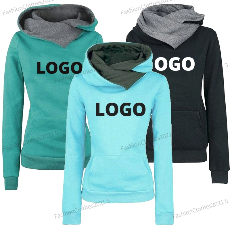 Custom LOGO Women Hoodies Spring Autumn Ladies Hoodies Print Long Sleeve Hooded Sweatshirts Pullover Jumpers Dropshipping