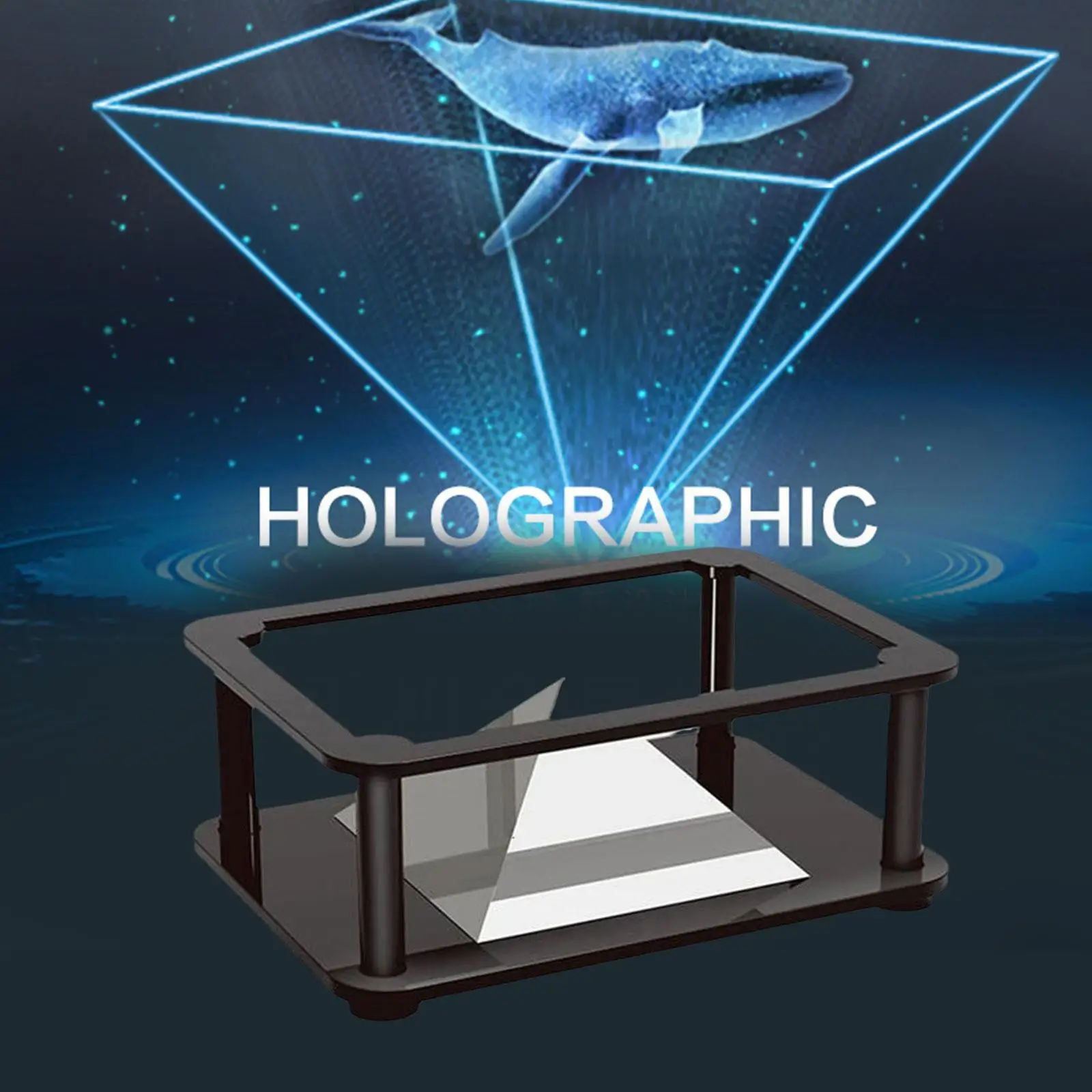 3D Holographic Projector Pyramid Four-dimensional Image Display Portable for Mobile Phone 3d holographic display box