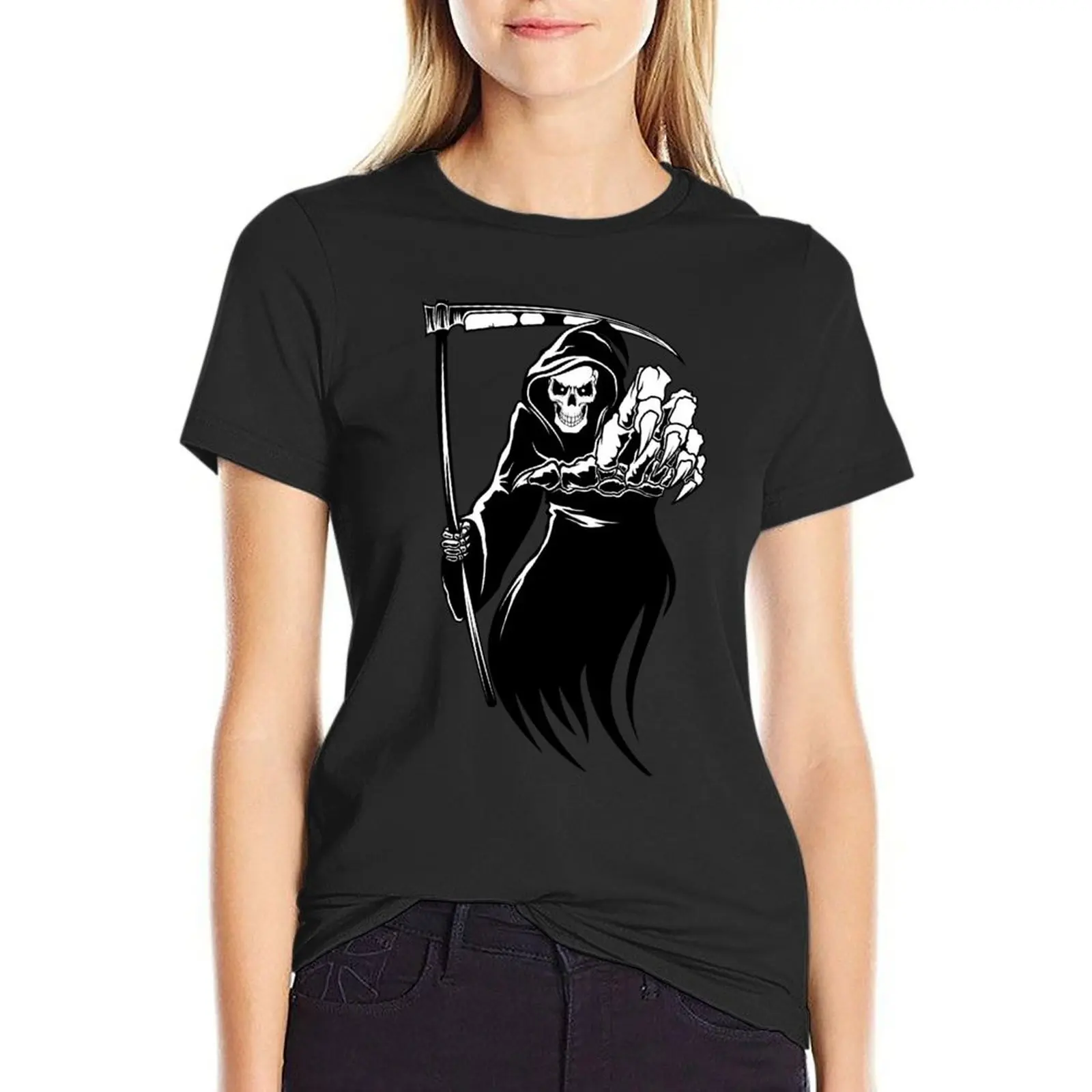 

Halloween Grim Reaper T-Shirt korean fashion anime clothes Women clothes