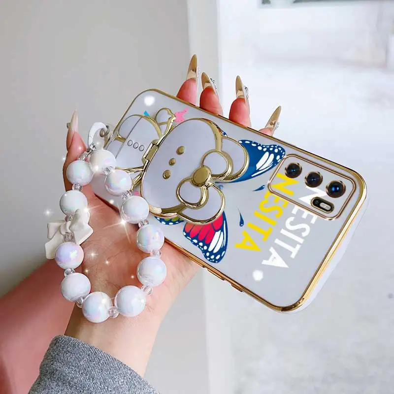 Dancing Butterfly Phone Accessory Set: Case, Lanyard & Rabbit Stand
