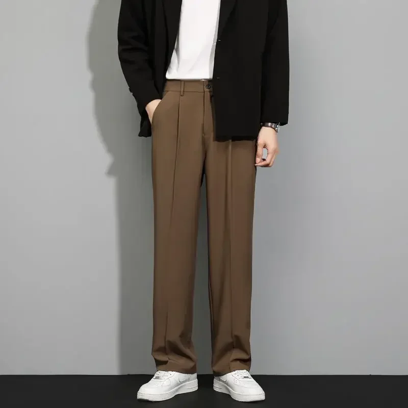 thumbnail image 1 of Pantalones rectos de verano para hombre, pantalones de traje de talla grande para hombre, negros, de alta calidad, coreanos, muchas reseñas, tela de lujo con estilo 2024, 1 of 5