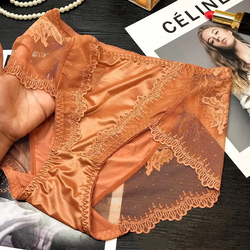 High-end modal mid-high rise breathable lace sexy women's panties