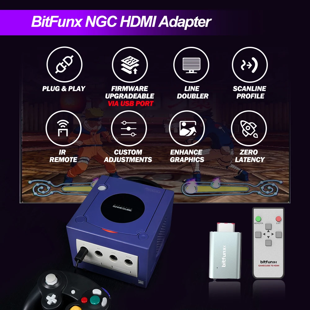 BitFunx NGC To Digital HDMI Converter Adapter Line Doubler