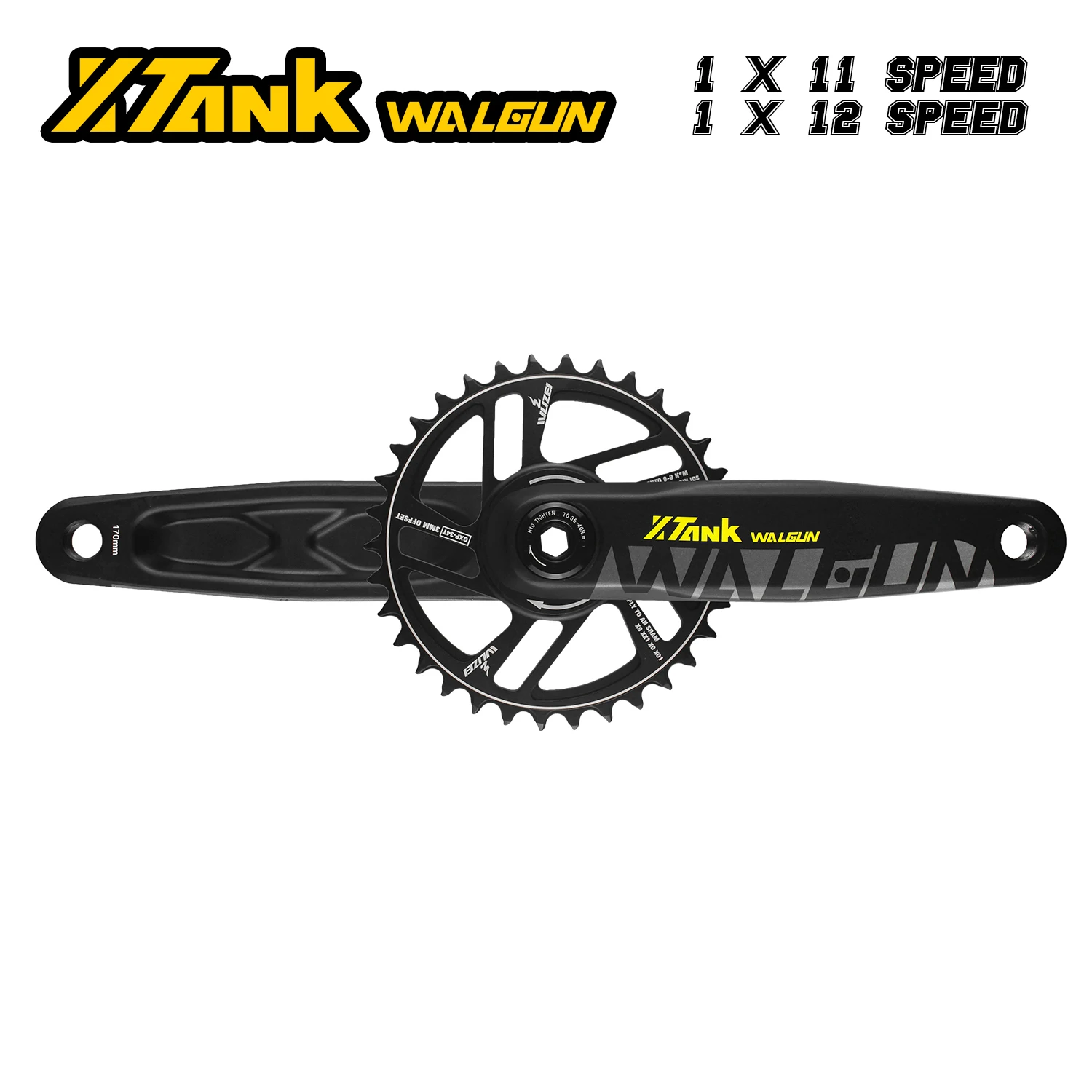 

XTank Crankset MTB Mountain Bike Crank Arm 170mm 175mm Boost Crankset 6mm 3mm Offset Chainring DUB BB Bottom Bracket Bike Parts