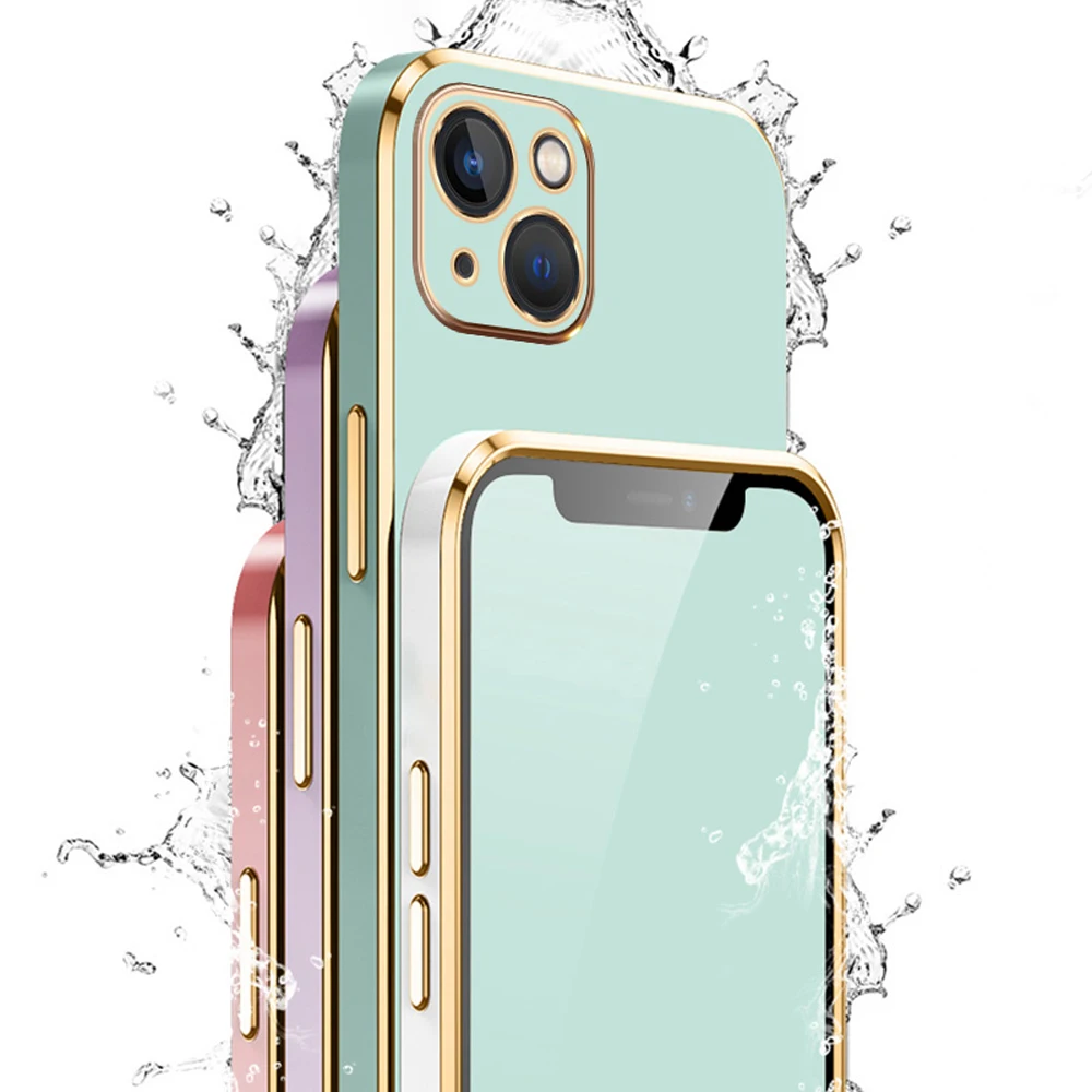 For iPhone 15 Pro Case iPhone 15 Plus iPhone 14 Pro MAX iPhone 13 12 11 X xr xs 7 8 6P 6s Phone Case Luxury Square Plating Cover — view 6