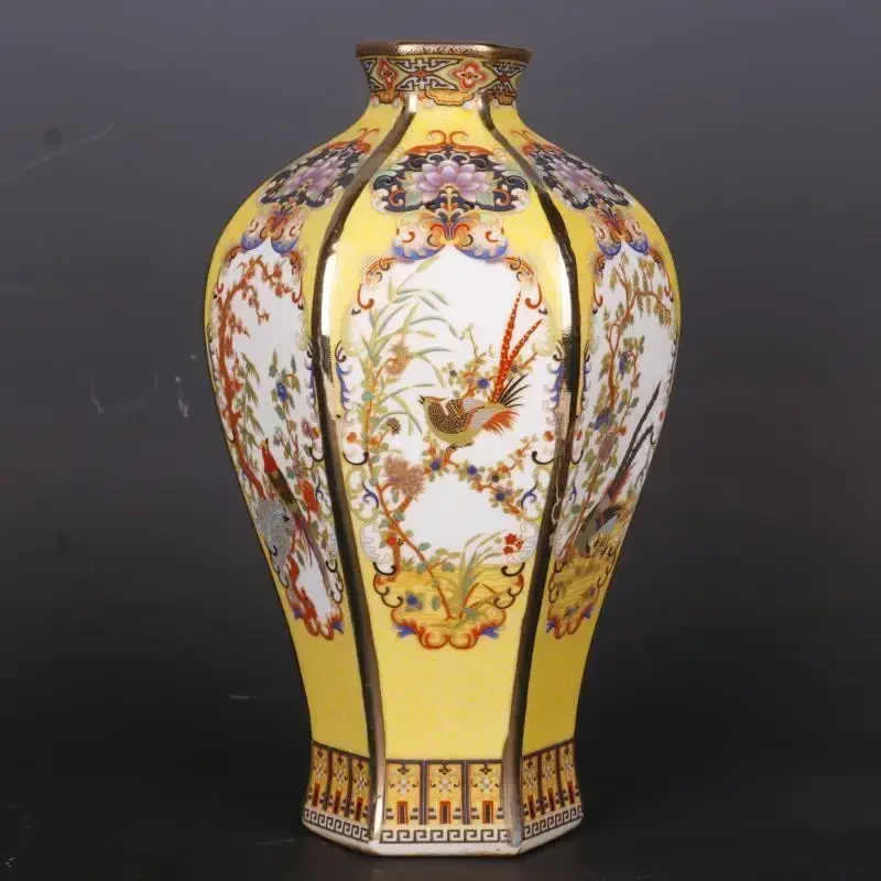 

26CM Ceramic Vase Antique Collection Living Room Decoration Enamel Porcelain Home Furnishing Ornaments Housewarming Gift