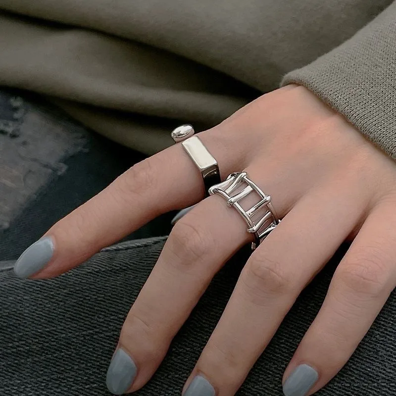 2025 Moda Donna Argento donna piatta, semplice, apertura dita, anello fatto a mano vintage, ipoallergenico, uso per feste, regalo di compleanno, diretto_voghion.com