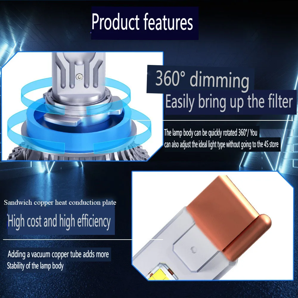 Upgrade Your Car with H4/HB2/9003 LED Headlight Bulbs, 6000K 120W with 3570 Chips for 9004/HB1 9007/HB5 H13/9008