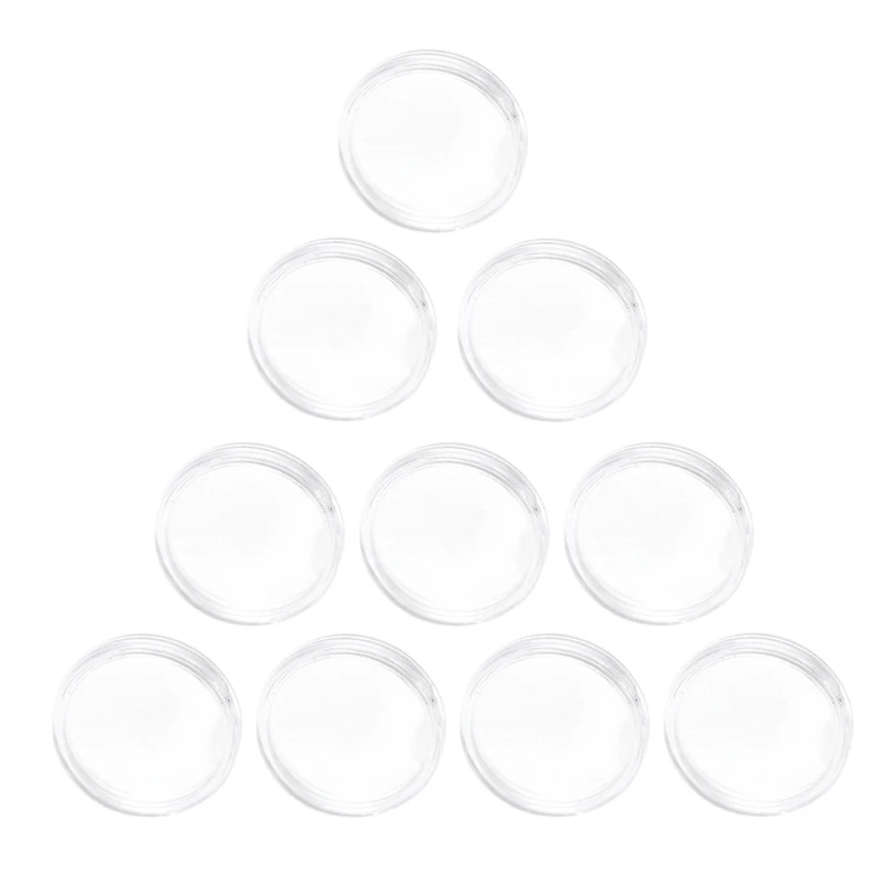 

10Pcs 25mm Tag Holder Round Acrylic Coin for Case with Box Waterpr