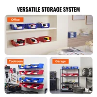 SucceBuy 6/12/24pcs Garage Storage Bin Hanging Stackable Wall Mounted Organizer Bin Stacking Containers for Closet KitchenOffice 6
