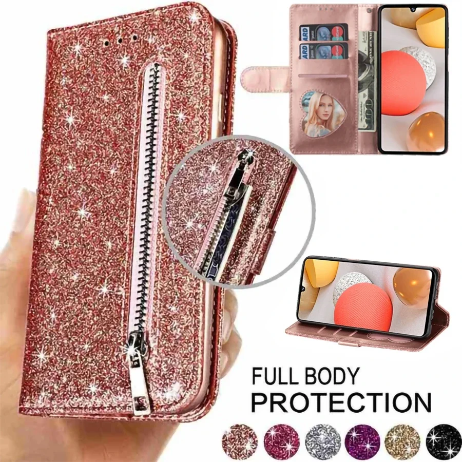 Brieftasche Reißverschluss Flip Ledertasche für Galaxy A05s A06 A12 A13 A14 A15 A16 A21s A24 A25 A32 A33 A34 A35 A50 A51 A52 A53 A54 A55 A71 – Detail 2