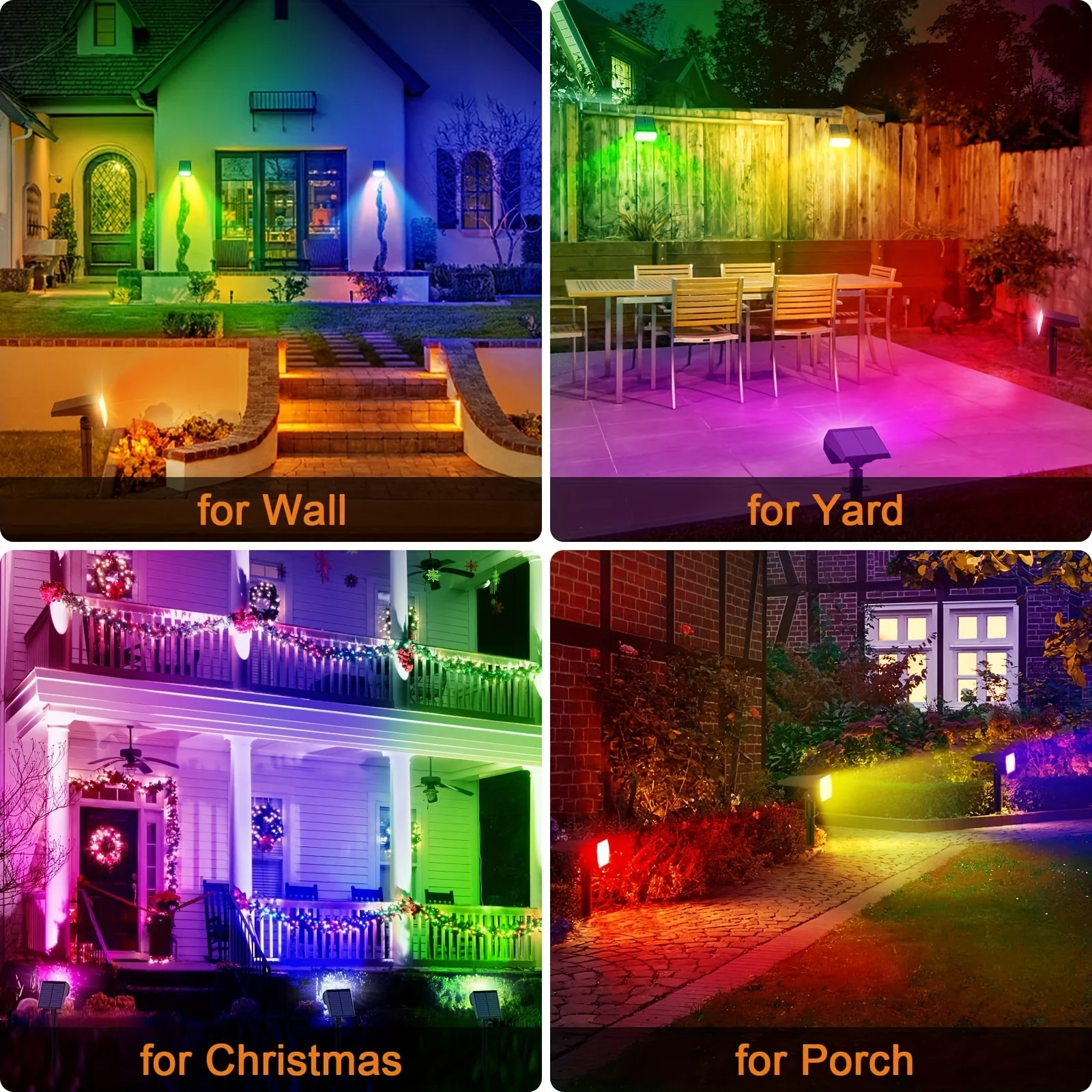 Description Picture 5 of itemSolar Spot Lights Outdoor Color Changing 7 Modes Christmas IP65 Waterproof Landscape Spotlights Dusk To Dawn For Patio Garden