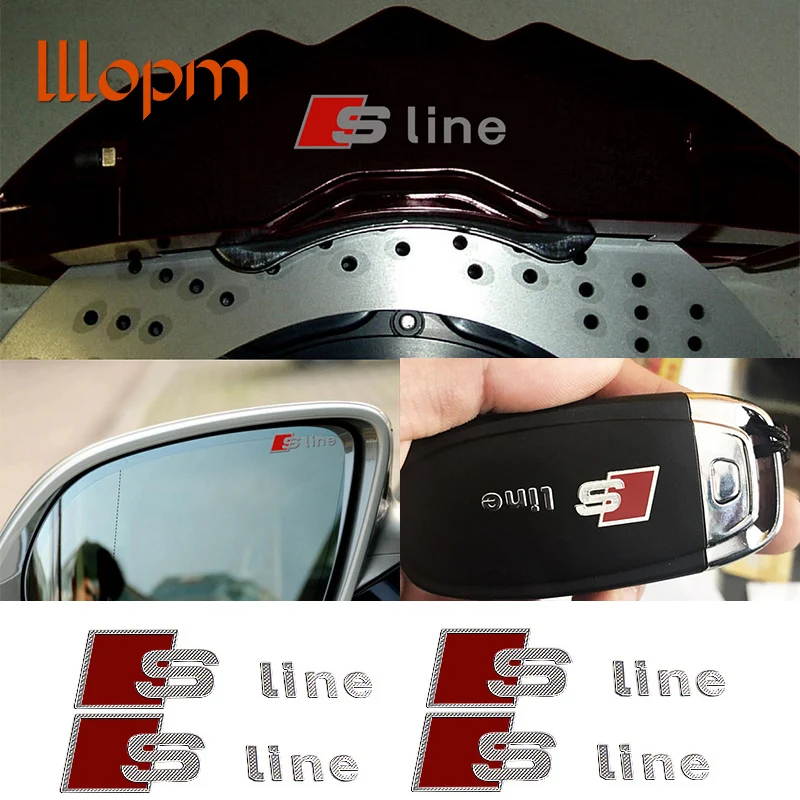 3D Metal Car Interior Nickel Stickers Distintivi Del Volante Auto Dekoration Per Audi Sline A1 A3 A4L A5 A6 A7 Q3 Q7 Tt R8 B5 B6