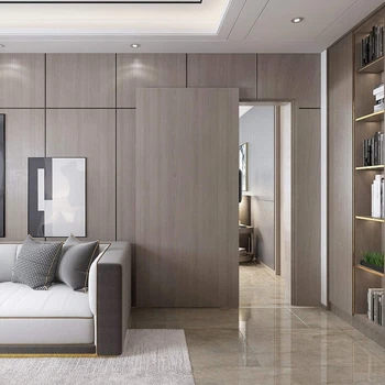 슬라이딩 헛간 도어 하드웨어 트랙 키트, 플로팅 소프트 클로징 인테리어 벽 마운트 트랙 롤링 세트, 문 없음, 38 인치