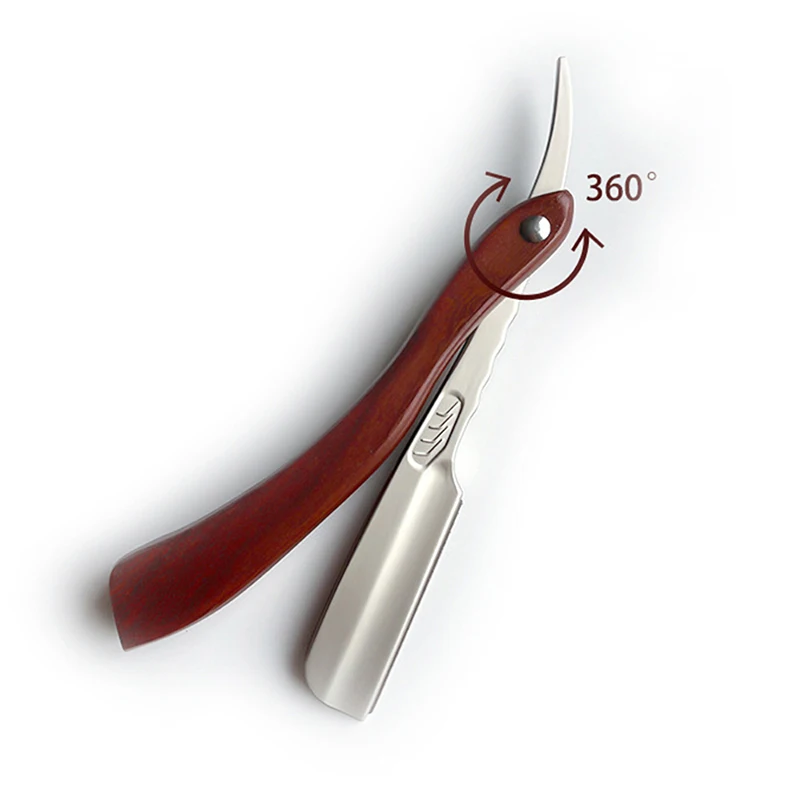Whityle 02G Bartschneider, zusammenklappbarer Rasierer aus Holz mit 10 austauschbaren AC-Klingen, Metallrasiermesser für Anfänger und Friseure – Detail 3