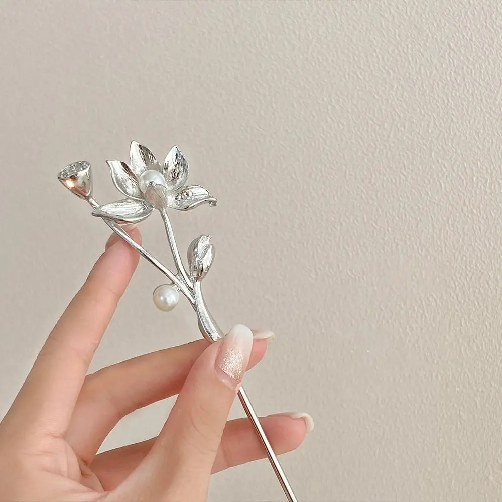 

Headwear Flower Pearl Hairstyle Design Tool Chinese Style Headwear Metal Hairpin Hanfu Hair Sticks Ancient Style Hairpin