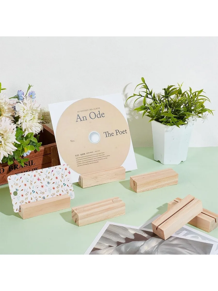 20PCS Wood Place Card Holders Wood Name Card Holder Table Number Stands for Wedding Party Events Decoration Double Sid