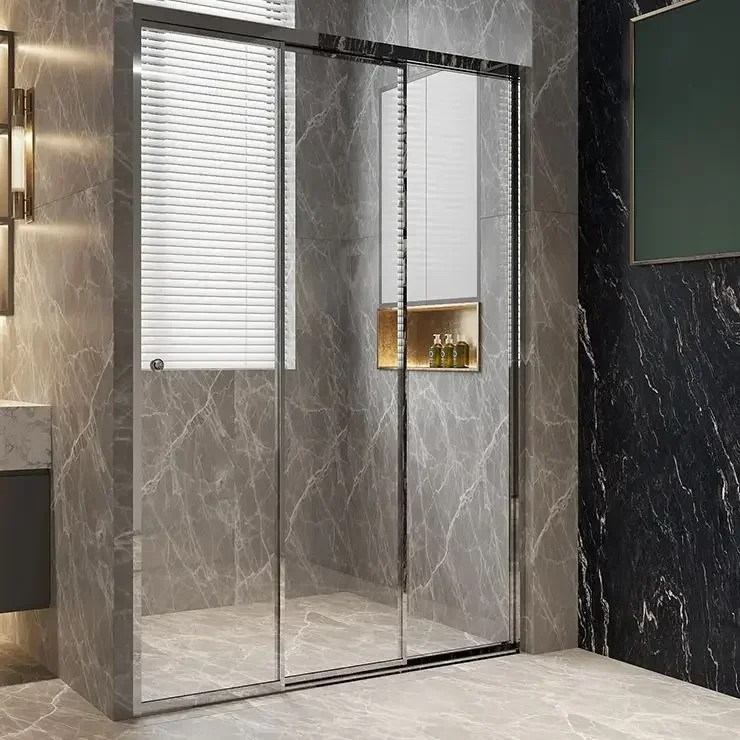 Triple Sliding Shower Door, Glass Wall Partition, Bathroom Partition, Home and Hotel Use, Hot Sale 2