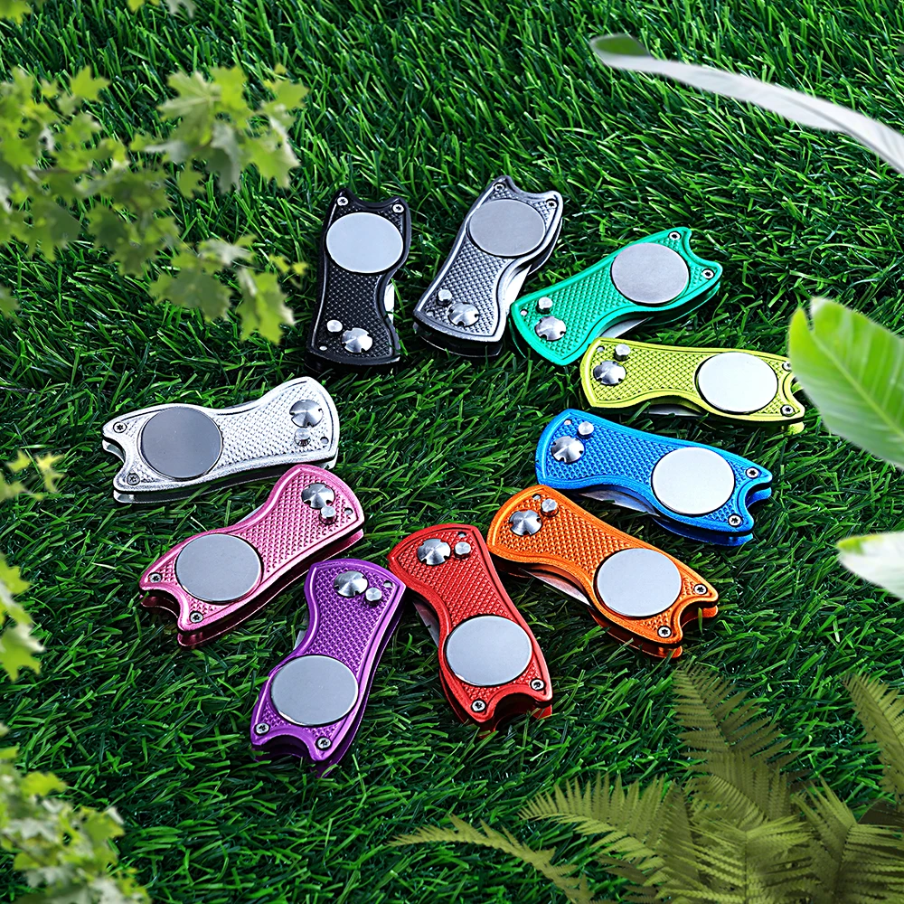 Metal Foldable Golf Divot Repair Tool Golf Ball Marker golf ball mark,golf training accessories,golf divot repair tool
