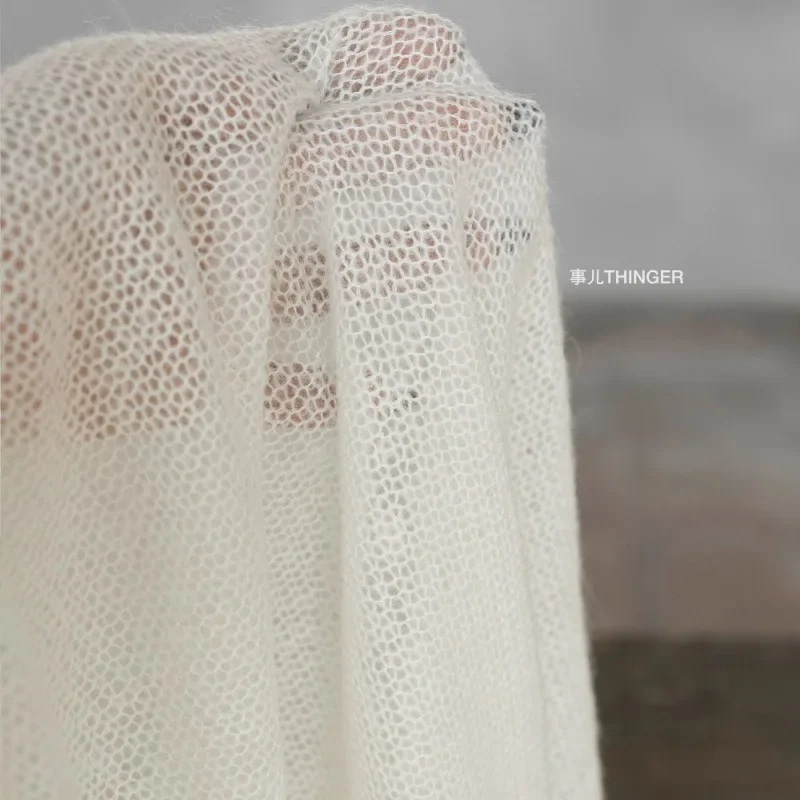 Wool Knitted Light, Soft and Thin Hollow Designer Fabric