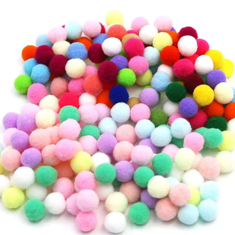 (100Pcs/pack)15mm High Elastic Plush Ball Colorful Christmas Balls Clothing Accessories Children's DIY Decorative Cat Toys
