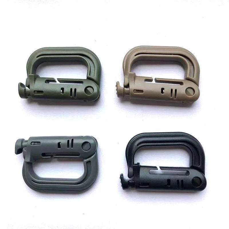 Survival Rectangle Locking Carabiner Clip plastics Camping Climbing Equipment Practical Key Ring Safe Clasps Key Chain
