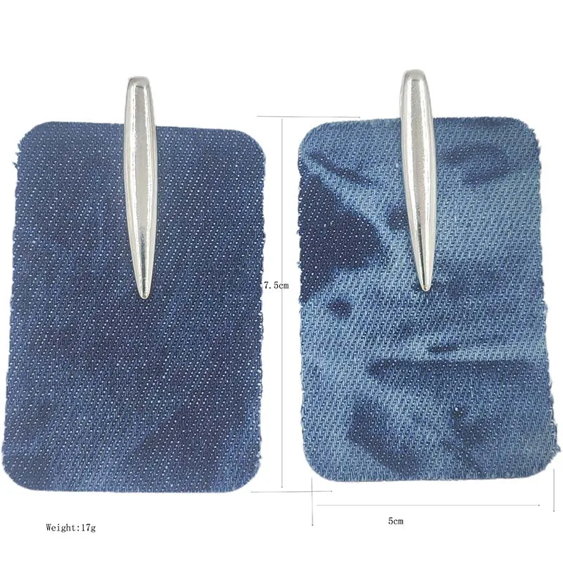 Bohemia Ombre Denim Geometric Square Drop Earrings for Women Fashion Jewelry 2