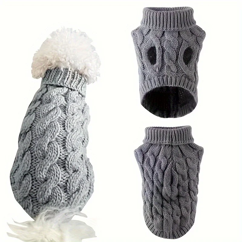

1pc Dog Sweater, Pet Knitted Clothing, Dog Warm Clothes For Small Dogs In Cold Weather