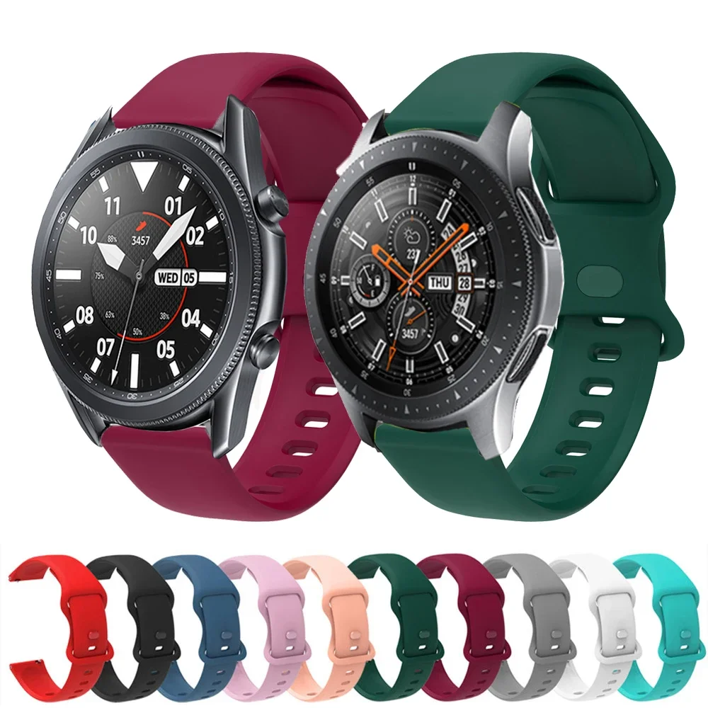 

For Samsung Galaxy Watch 3 45mm 41mm Bracelet 22mm 20mm Silicone Sport Strap For Galaxy 42mm 46mm/Gear S2 S3 Quick Release Band