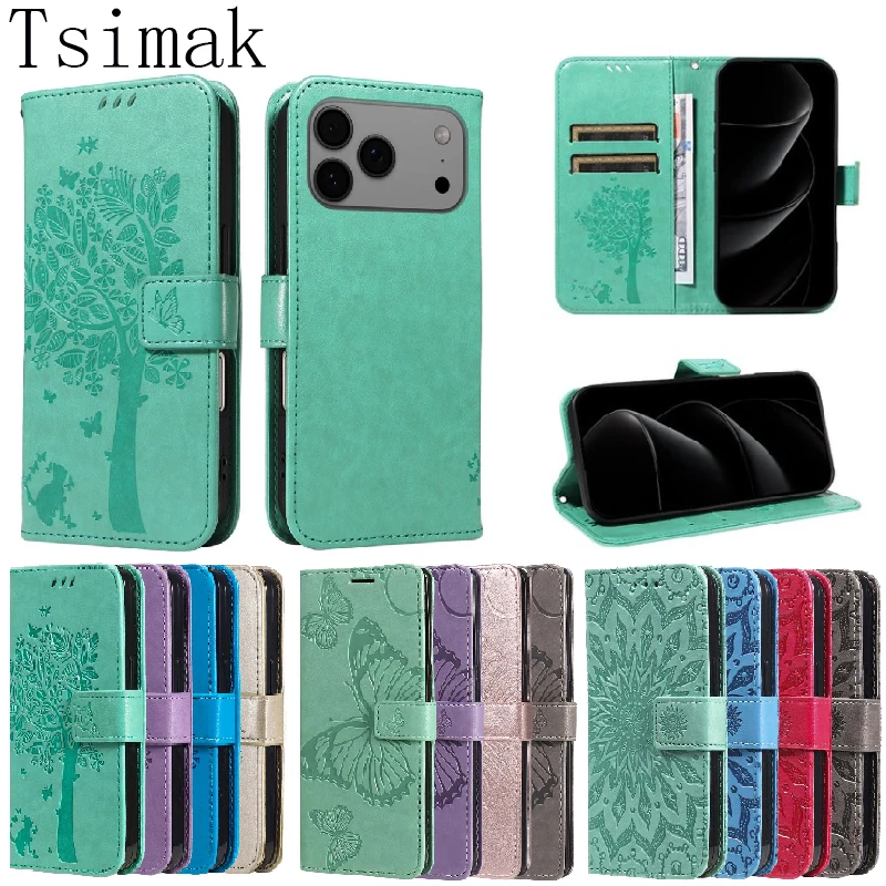 Leather Magnetic Flip Wallet Phone Case with Card Slot and Holder