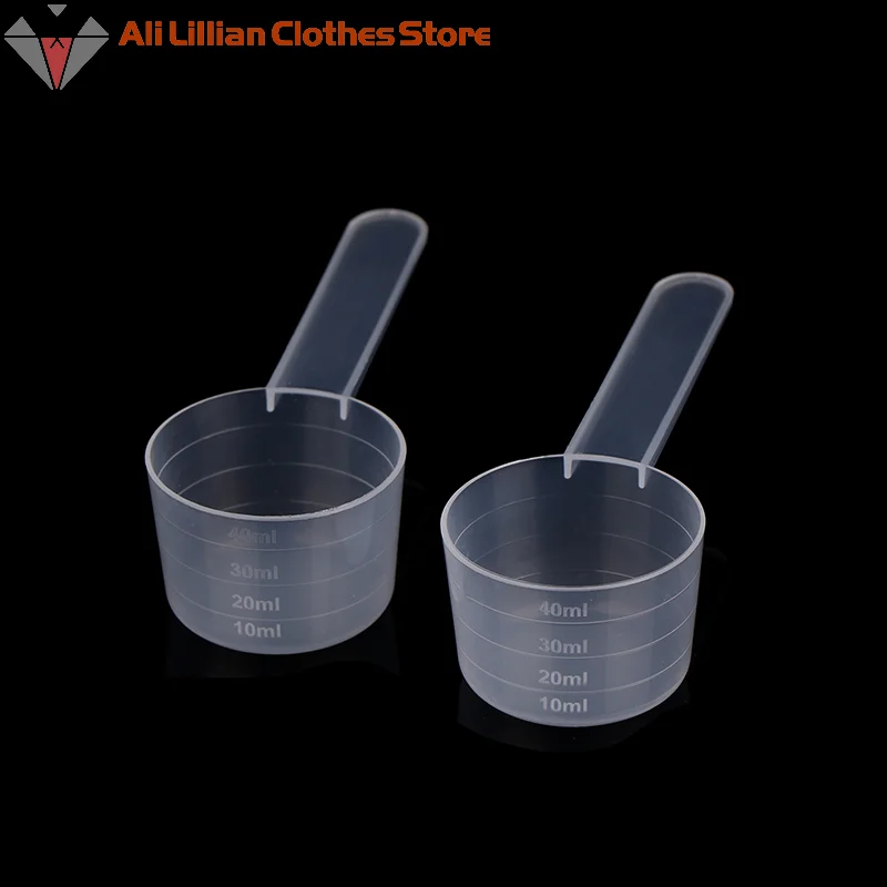 10Pcs 40ML 20g Flat Bottom Graduated Measuring Spoon With Scale Transparent Plastic Kitchen Baking kitchen measuring spoons measuring spoon set