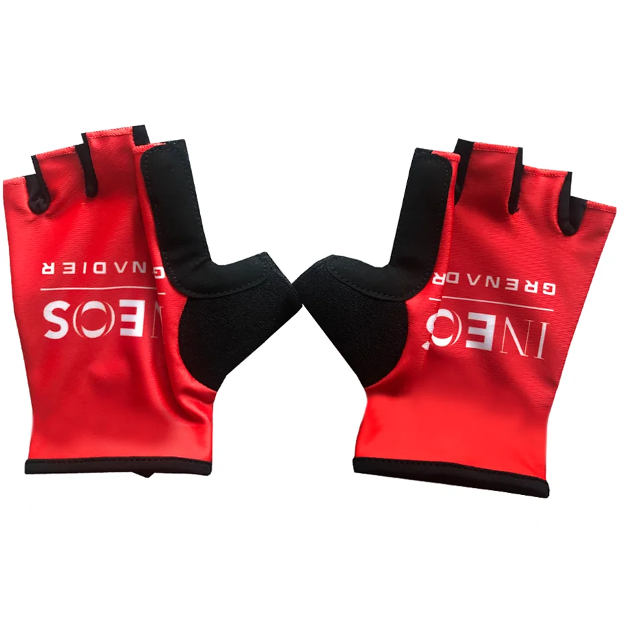New INEOS Team Cycling Gloves Red Half Finger Men Women Road Bike Gloves Sports Fitness Gym Riding Bicycle Gloves 3
