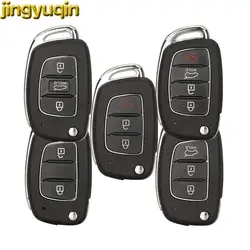 Jingyuqin Remote Car Key Fob Shell For Hyundai ix35 ix25 Elantra MISTRA Sonata Verna SantaFe Tucson New Style 2/3/4 Buttons