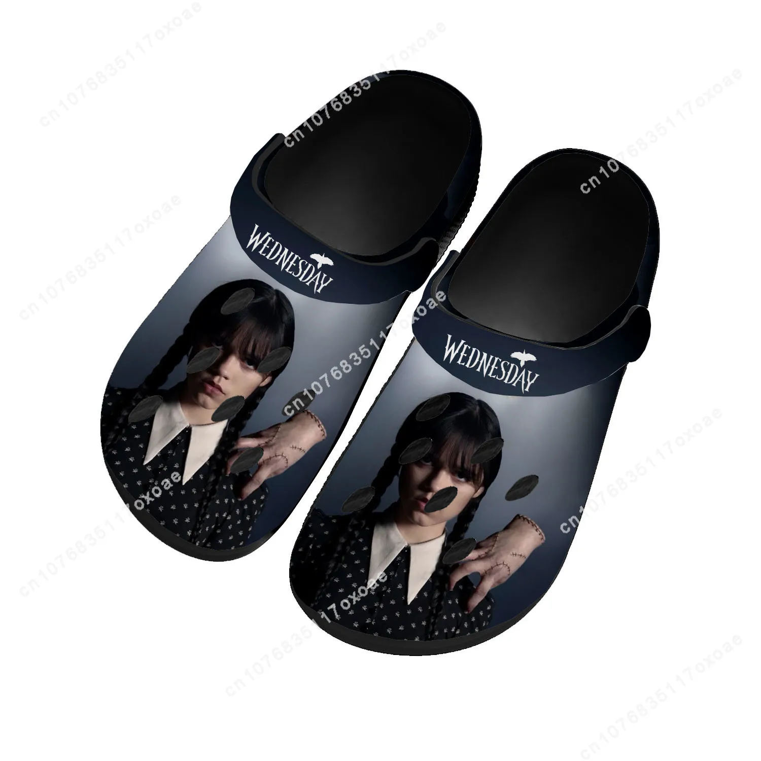 

Wednesday Addams Home Clog Mens Women Youth Boy Girl Sandals Shoes Garden Custom Made Breathable Shoe Beach Hole Slippers White