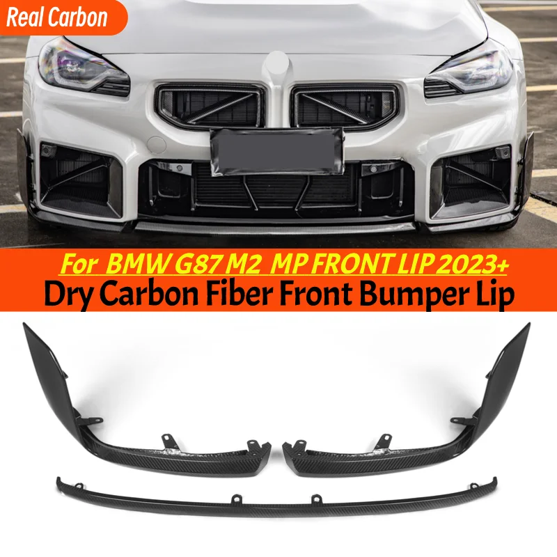 G87 M2 Dry Carbon Fiber Anteriore Lip Sostituzione Mp Style Paraurti Anteriore Lip Spoiler Lip Splitter Per Bmw G87 M2 2023 +