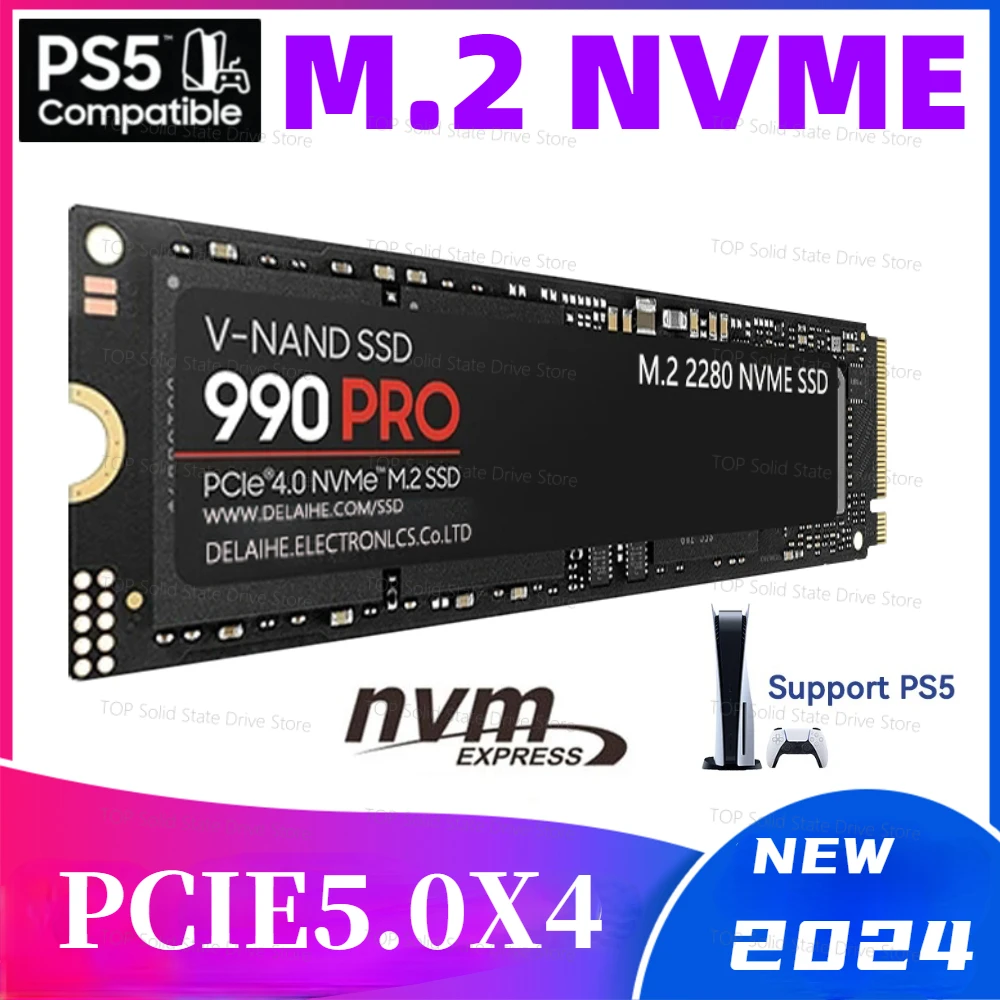 

990 PRO Internal Hard Drive High Speed M.2 NVME Original SSD 4TB 2TB 1TB Solid State Hard Drive for Laptop Desktop PS5 2024 New